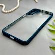 قاب گوشی Galaxy A16 سامسونگ پشت طلق شفاف دور سیلیکونی دور رنگی محافظ لنز برجسته سرمه ای کد E21-129409