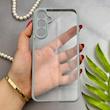 قاب گوشی Galaxy A16 سامسونگ پشت طلق شفاف دور سیلیکونی دور رنگی محافظ لنز برجسته طوسی کد E21-129411