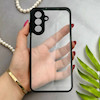 قاب گوشی Galaxy A17 سامسونگ پشت طلق شفاف دور سیلیکونی دور رنگی محافظ لنز برجسته مشکی کد 129413