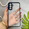 قاب گوشی Galaxy A17 سامسونگ پشت طلق شفاف دور سیلیکونی دور رنگی محافظ لنز برجسته سرمه ای کد 129414