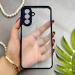 قاب گوشی Galaxy A17 سامسونگ پشت طلق شفاف دور سیلیکونی دور رنگی محافظ لنز برجسته سرمه ای کد 129414