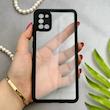 قاب گوشی Galaxy A31 سامسونگ پشت طلق شفاف دور سیلیکونی دور رنگی محافظ لنز برجسته مشکی کد 129416