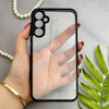 قاب گوشی Galaxy A34 سامسونگ پشت طلق شفاف دور سیلیکونی دور رنگی محافظ لنز برجسته مشکی کد E21-129419