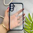 قاب گوشی Galaxy A34 سامسونگ پشت طلق شفاف دور سیلیکونی دور رنگی محافظ لنز برجسته سرمه ای کد E21-129420
