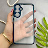 قاب گوشی Galaxy A35 سامسونگ پشت طلق شفاف دور سیلیکونی دور رنگی محافظ لنز برجسته سرمه ای کد 129421