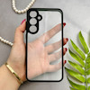 قاب گوشی Galaxy A35 سامسونگ پشت طلق شفاف دور سیلیکونی دور رنگی محافظ لنز برجسته مشکی کد 129422