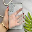 قاب گوشی Galaxy A35 سامسونگ پشت طلق شفاف دور سیلیکونی دور رنگی محافظ لنز برجسته طوسی کد 129423