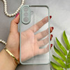 قاب گوشی Galaxy A36 سامسونگ پشت طلق شفاف دور سیلیکونی دور رنگی محافظ لنز برجسته طوسی کد E21-129424