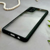 قاب گوشی Galaxy A71 سامسونگ پشت طلق شفاف دور سیلیکونی دور رنگی محافظ لنز برجسته مشکی کد 129439