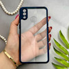 قاب گوشی Galaxy A10S سامسونگ پشت طلق شفاف دور سیلیکونی دور رنگی محافظ لنز برجسته سرمه ای کد 129441