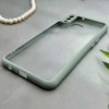 قاب گوشی Galaxy A10S سامسونگ پشت طلق شفاف دور سیلیکونی دور رنگی محافظ لنز برجسته طوسی کد 129443