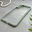 قاب گوشی Galaxy A20S سامسونگ پشت طلق شفاف دور سیلیکونی دور رنگی محافظ لنز برجسته طوسی کد E21-129444