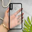 قاب گوشی Galaxy A20S سامسونگ پشت طلق شفاف دور سیلیکونی دور رنگی محافظ لنز برجسته مشکی کد E21-129445