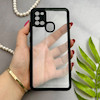 قاب گوشی Galaxy A21S سامسونگ پشت طلق شفاف دور سیلیکونی دور رنگی محافظ لنز برجسته مشکی کد 129448