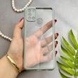 قاب گوشی Galaxy A21S سامسونگ پشت طلق شفاف دور سیلیکونی دور رنگی محافظ لنز برجسته طوسی کد 129449