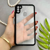 قاب گوشی Galaxy A11 - M11 سامسونگ پشت طلق شفاف دور سیلیکونی دور رنگی محافظ لنز برجسته مشکی کد 129451
