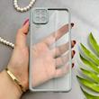 قاب گوشی Galaxy A12 - M12 سامسونگ پشت طلق شفاف دور سیلیکونی دور رنگی محافظ لنز برجسته طوسی کد 129455
