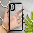 قاب گوشی Galaxy A13 4G سامسونگ پشت طلق شفاف دور سیلیکونی دور رنگی محافظ لنز برجسته مشکی کد 129457