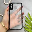 قاب گوشی Galaxy A20 - A30 سامسونگ پشت طلق شفاف دور سیلیکونی دور رنگی محافظ لنز برجسته مشکی کد 129459