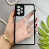 قاب گوشی Galaxy A52 4G - Galaxy A52 5G - Galaxy A52S سامسونگ پشت طلق شفاف دور سیلیکونی دور رنگی محافظ لنز برجسته مشکی کد E21-129469