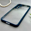 قاب گوشی Galaxy S24 FE سامسونگ پشت طلق شفاف دور سیلیکونی دور رنگی محافظ لنز برجسته سرمه ای کد E21-129471