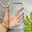 قاب گوشی Galaxy S24 FE سامسونگ پشت طلق شفاف دور سیلیکونی دور رنگی محافظ لنز برجسته طوسی کد E21-129473
