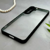 قاب گوشی Galaxy S25 FE سامسونگ پشت طلق شفاف دور سیلیکونی دور رنگی محافظ لنز برجسته مشکی کد 129475