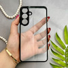 قاب گوشی Galaxy S25 FE سامسونگ پشت طلق شفاف دور سیلیکونی دور رنگی محافظ لنز برجسته مشکی کد 129475