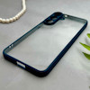 قاب گوشی Galaxy S25 FE سامسونگ پشت طلق شفاف دور سیلیکونی دور رنگی محافظ لنز برجسته سرمه ای کد 129476