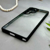 قاب گوشی Galaxy S25 Ultra سامسونگ پشت طلق شفاف دور سیلیکونی دور رنگی محافظ لنز برجسته مشکی کد 129478