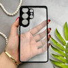 قاب گوشی Galaxy S26 Ultra سامسونگ پشت طلق شفاف دور سیلیکونی دور رنگی محافظ لنز برجسته مشکی کد 129481