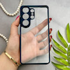 قاب گوشی Galaxy S26 Ultra سامسونگ پشت طلق شفاف دور سیلیکونی دور رنگی محافظ لنز برجسته سرمه ای کد 129482