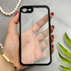 قاب گوشی iPhone 7 - iPhone 8 - iPhone SE 2020 - iPhone SE 2022 آیفون پشت طلق شفاف دور سیلیکونی دور رنگی محافظ لنز برجسته مشکی کد 129487