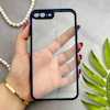 قاب گوشی iPhone 7 Plus - iPhone 8 Plus آیفون پشت طلق شفاف دور سیلیکونی دور رنگی محافظ لنز برجسته سرمه ای کد 129489