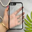 قاب گوشی iPhone 7 Plus - iPhone 8 Plus آیفون پشت طلق شفاف دور سیلیکونی دور رنگی محافظ لنز برجسته مشکی کد 129490