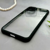 قاب گوشی iPhone 11 Pro Max آیفون پشت طلق شفاف دور سیلیکونی دور رنگی محافظ لنز برجسته مشکی کد 129493