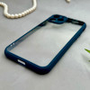 قاب گوشی iPhone 11 Pro آیفون پشت طلق شفاف دور سیلیکونی دور رنگی محافظ لنز برجسته سرمه ای کد 129495