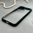 قاب گوشی iPhone 11 Pro آیفون پشت طلق شفاف دور سیلیکونی دور رنگی محافظ لنز برجسته مشکی کد 129496