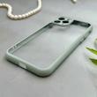 قاب گوشی iPhone 11 Pro آیفون پشت طلق شفاف دور سیلیکونی دور رنگی محافظ لنز برجسته طوسی کد 129497
