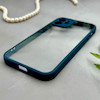 قاب گوشی iPhone 12 آیفون پشت طلق شفاف دور سیلیکونی دور رنگی محافظ لنز برجسته سرمه ای کد 129501