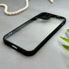 قاب گوشی iPhone 12 آیفون پشت طلق شفاف دور سیلیکونی دور رنگی محافظ لنز برجسته مشکی کد 129502