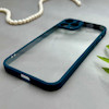 قاب گوشی iPhone 12 Pro Max آیفون پشت طلق شفاف دور سیلیکونی دور رنگی محافظ لنز برجسته سرمه ای کد 129507