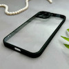 قاب گوشی iPhone 12 Pro Max آیفون پشت طلق شفاف دور سیلیکونی دور رنگی محافظ لنز برجسته مشکی کد 129508