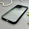 قاب گوشی iPhone 13 Pro Max آیفون پشت طلق شفاف دور سیلیکونی دور رنگی محافظ لنز برجسته مشکی کد E21-129511