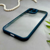 قاب گوشی iPhone 13 Pro Max آیفون پشت طلق شفاف دور سیلیکونی دور رنگی محافظ لنز برجسته سرمه ای کد E21-129512
