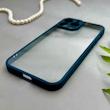 قاب گوشی iPhone 13 Pro Max آیفون پشت طلق شفاف دور سیلیکونی دور رنگی محافظ لنز برجسته سرمه ای کد E21-129512