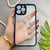 قاب گوشی iPhone 13 Pro Max آیفون پشت طلق شفاف دور سیلیکونی دور رنگی محافظ لنز برجسته سرمه ای کد E21-129512