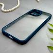 قاب گوشی iPhone 13 Pro آیفون پشت طلق شفاف دور سیلیکونی دور رنگی محافظ لنز برجسته سرمه ای کد E21-129513