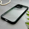 قاب گوشی iPhone 13 Pro آیفون پشت طلق شفاف دور سیلیکونی دور رنگی محافظ لنز برجسته مشکی کد E21-129514