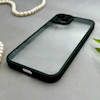 قاب گوشی iPhone 13 آیفون پشت طلق شفاف دور سیلیکونی دور رنگی محافظ لنز برجسته مشکی کد E21-129517